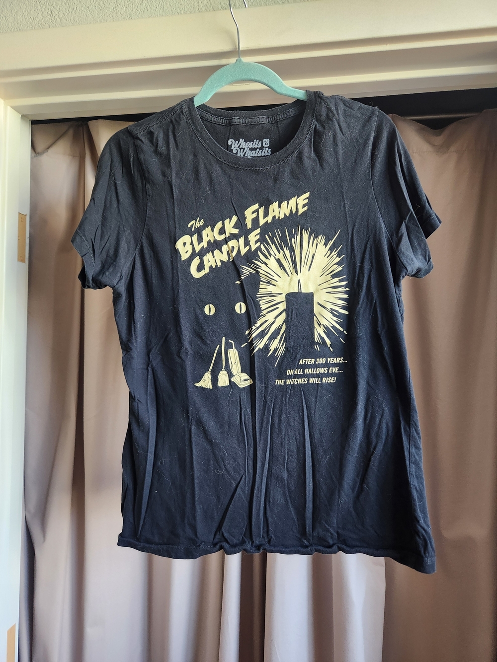 The Black Flame Candle Graphic Tee - Black with Yellow Print